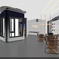 Window Door Showroom Interior With Glass Displays Seating And Modern Design