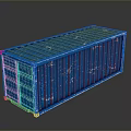 Blue Metal Shipping Container Model With Rectangular Design And Storage Features