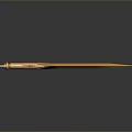 Golden Decorative Dagger Featuring Ornate Hilt And Shiny Holed Metallic Blade