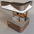 New Chinese Bar Desk Reception Desk 3d model