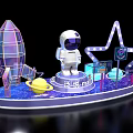 Fanyue Mall Decorative Scene Featuring Astronaut Rocket Planets And Stars