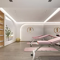 Bright Modern Pilates Studio With Reformer Equipment And Large Windows 3d model