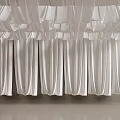 Elegant White Hanging Ceiling Drapery With Soft Pleated Design For Interior Decor 3d model