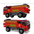 Red Fire Truck Functional Vehicle Model With Yellow Text And Number 18