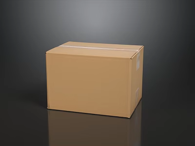 Sofa and Coffee Table Set Packaged in Brown Cardboard Box with White Tape 3d model
