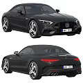 Black Mercedes Benz AMG Convertible Car With Sporty Sleek Design And Aerodynamic Look