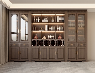 New Chinese Wine Cabinet 3d model