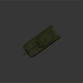 Military Green Wheeled Tank With Modern Turret Cannon Antenna And Six Wheels
