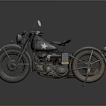 Vintage Motorcycle With Classic Design Leather Seat And Old Fashioned Headlight