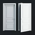 White Hinged Door With Panel Design For Modern Interior Home Use 3d model
