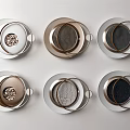 Stylish Circular Wall Decor With Six Metal And Glass Intricate Pattern Pieces