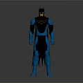 3D Detailed Batman Costume Figure In Blue And Black Standing Pose