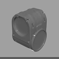 Gray Circular Mechanical Component 3D Model With Mounting Holes And Smooth Surface