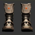 Mechanical Style Metallic Texture Boots With Buckle Design And Red Accents