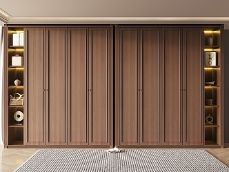 French Middle Style Wardrobe Non-Corner Flat Door French-to-Top Wardrobe Gated Wardrobe 3d model