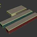 Elegant Decorative Ornament Set With Three Different Colored Rectangular Patterned Boxes
