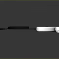 Sleek White And Blue Computer Accessory With Integrated Cable And LED Indicator