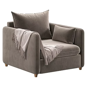 Single Sofa Single Chair Leisure Chair Towel 3d model