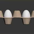 Sturdy Egg Carton Containing Fresh White Eggs as Essential Household Item