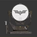 Batman Themed Car Accessory With Circular Metal Design Vertical Strips And Stand