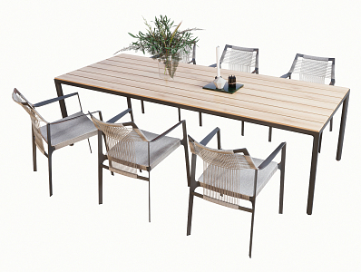 Modern Dining Table and Chair Combination Dining Table and Chair 3d model