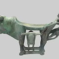 Ancient Chinese Traditional Bronze Bull Artifact with Human Figure Decoration