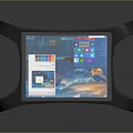 Modern Furniture With Cross Shaped Black Frame And Tablet