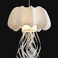 Elegant Modern White Jellyfish Shaped Chandeliers With Flowing Decorative Lines