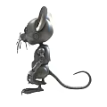 Animated Metallic Robot Mouse Character With Mechanical Limbs For Game And Movie Scenes