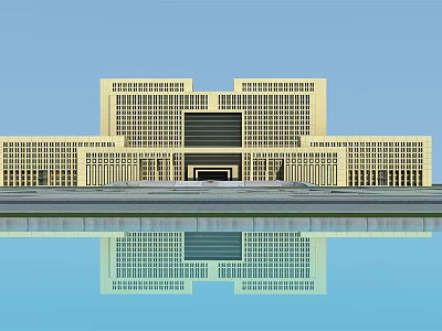 modern office building multi-storey office 3d model