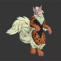 Fox Like Game and Movie Character With Large White Tail Black Spots and Orange Paws