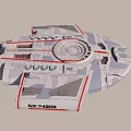 Futuristic Sci Fi Spaceship Design With Glowing Lights And Starry Background