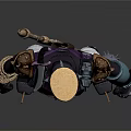 Steampunk 3D Character Model With Mechanical Arm Hat Dark Outfit And White Pants