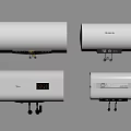 White Wall Mounted Electric Water Heaters with Various Models and Designs 3d model