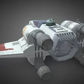Detailed Spacecraft Model with Engines Cockpit and Weapons for Aerospace Exploration