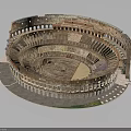 Detailed Ancient Roman Colosseum Model Displaying Architectural Structure And Design Elements 3d model