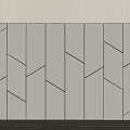 Geometric Pattern Decorative Wall Design In Light Gray With Wooden Floor 3d model