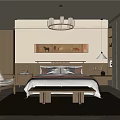 Modern Bedroom Interior Design With Chandelier Painting Above Bed And Wooden Wardrobe Rug