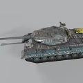 Armored Military Tank 3D Model With Detailed Turret Long Cannon And Tracks