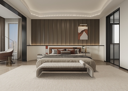 Modern Master Bedroom 3d model