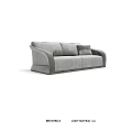 Modern Gray Sectional Sofa With Comfortable Cushions And Sleek Design 3d model