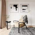 Modern Single Sofa Single Sofa Chair Decorative Painting 3d model