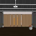 Modern Fitness Studio Interior With Mirrors Barres Exercise Balls And Wooden Floors