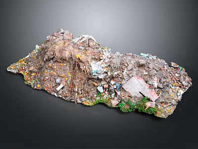Irregularly Shaped Garbage Heap With Mixed Discarded Items Including Plastic Paper And Metal 3d model