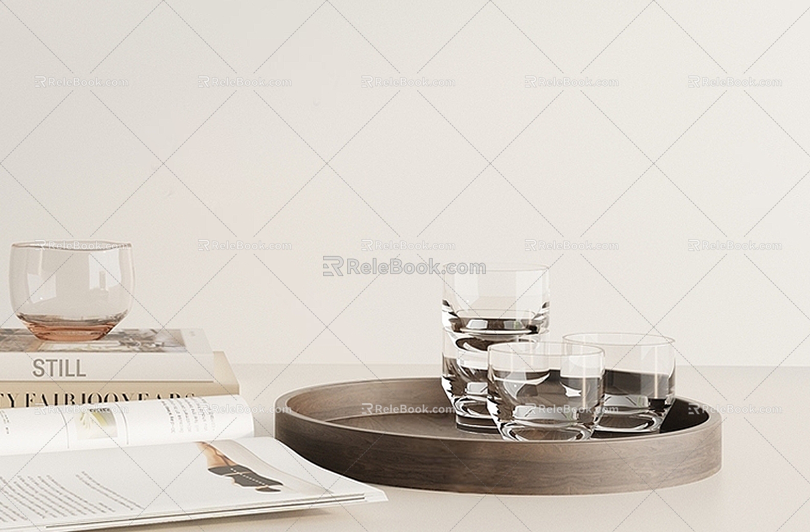 Cup tray decoration combination 3d model