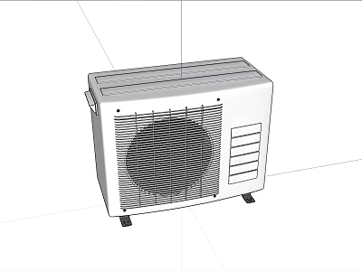 Industrial Equipment With White Exterior Mesh Panel And Support Feet For Cooling Ventilation 3d model