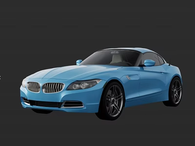 Blue BMW Sports Car With Sleek Exterior Design And Black Alloy Wheels 3d model
