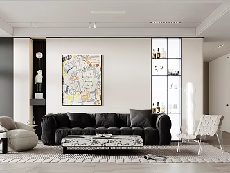 modern living room home living room 3d model