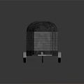 Gray Enclosed Cargo Trailer With Rigid Metal Texture Wheels And Hitch