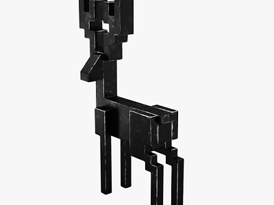 Modern Minimalist Black Geometric Deer Shaped Decorative Ornament Set for Home 3d model